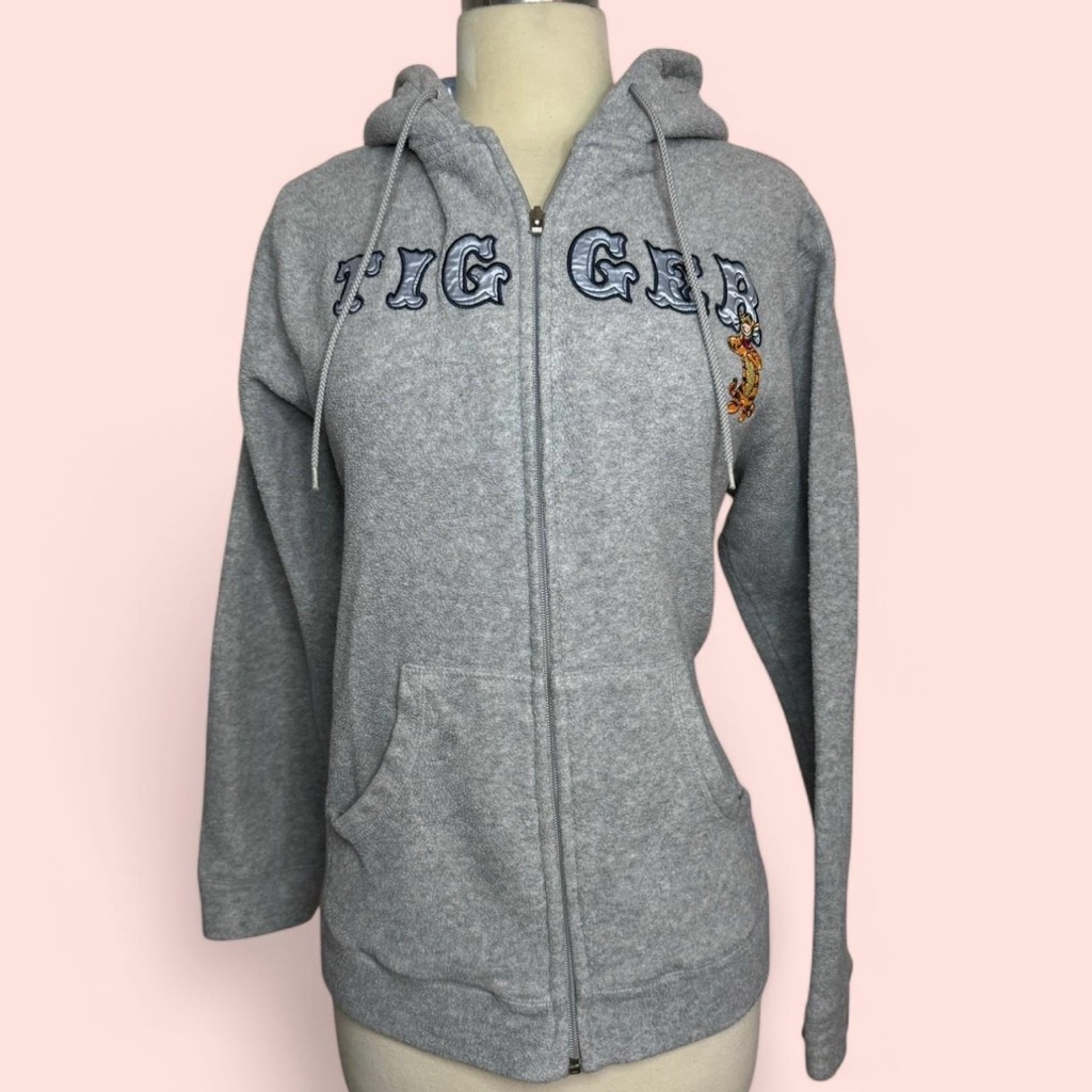 Vintage Disney Tigger / Winnie The Pooh Grey Zip Up Hoodie